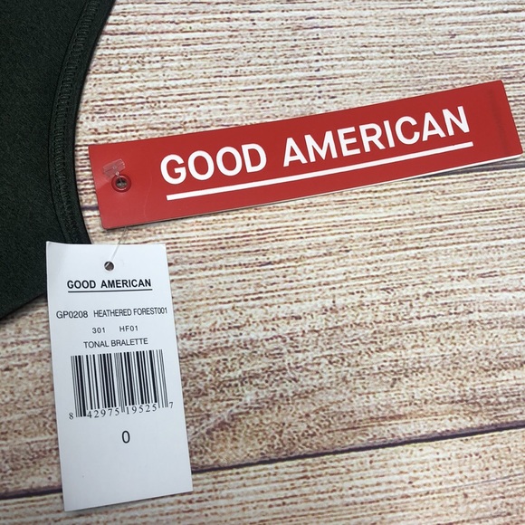 Good American Barely There Bralette in Heathered Forest Green - Picture 4 of 5